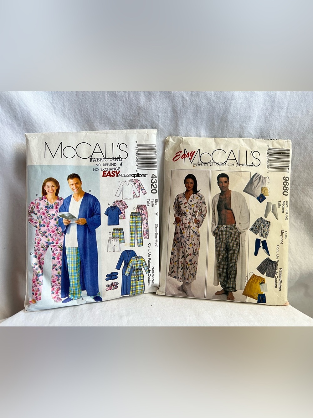 McCall’s Sewing Pattern Lot 2 Pajamas Robe Sleepwear 4320 9680 Unisex